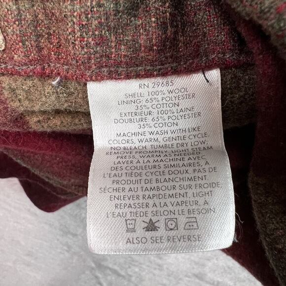 Pendleton Lodge Shirt Men's Medium Shacket Flannel Wool Red Button Down Outdoor - Picture 14 of 16